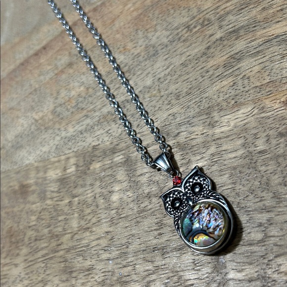 Silver Owl Pendant Necklace with magnetic switch outs - Picture 2 of 11